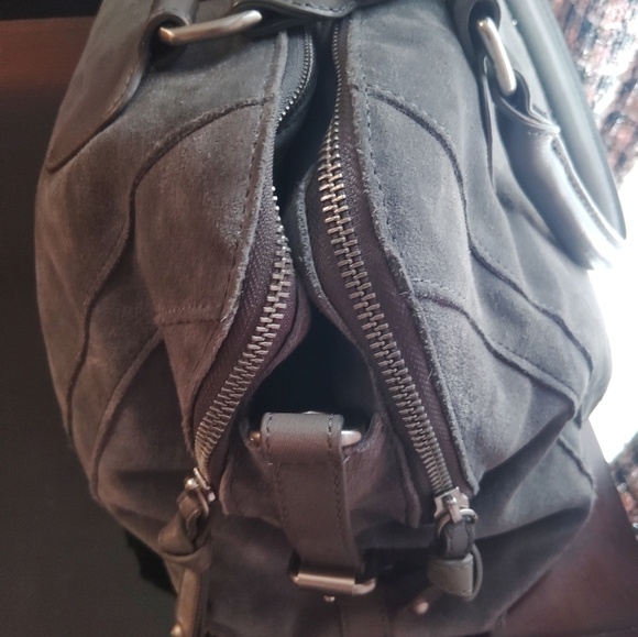 Audrey Brooke Suede Leather Bag Purse - Picture 14 of 16